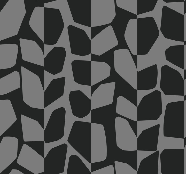 Primitive Vines Black Metallic Wallpaper by Inspired by Color Black & White, III Covers about 60.8 square feet 27-in by 27-ft long roll Unpasted 25.25 - Fabric Carolina -