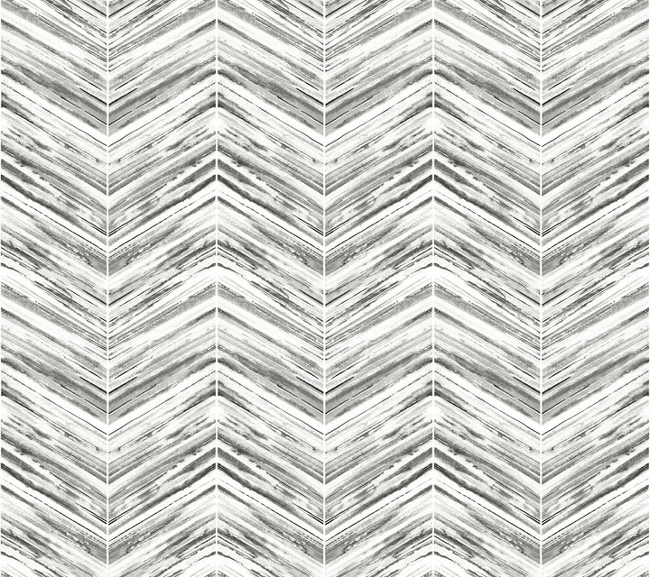 Petite Watercolor Chevron Black & White Wallpaper by Inspired by Color Black & White, III Covers about 60.8 square feet 27-in by 27-ft long roll Prepasted 24 - Fabric Carolina -