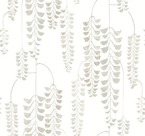Deco Wisteria White & Cream Wallpaper by Inspired by Color