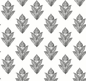 Lotus Motif Black & White Wallpaper by Inspired by Color