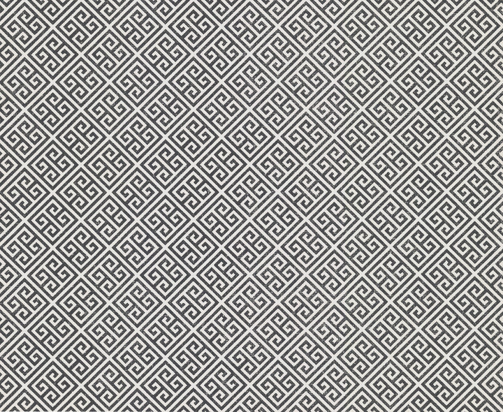 Grecian Geometric Black Wallpaper by Inspired by Color Black & White Resource Library Covers about 60.8 square feet 27-in by 27-ft long roll Unpasted 20.5 - Fabric Carolina -