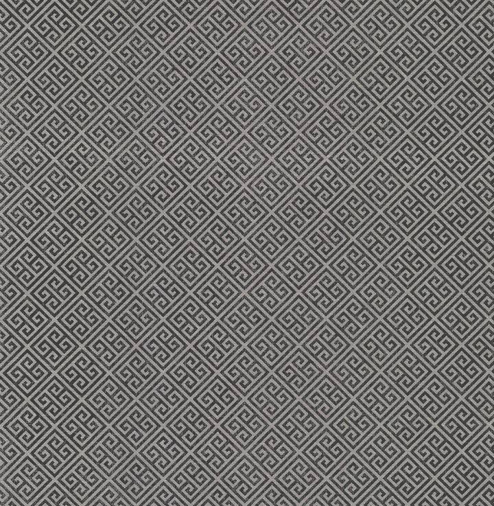 Grecian Geometric Silver & Black Wallpaper by Inspired by Color Black & White Resource Library Covers about 60.8 square feet 27-in by 27-ft long roll Unpasted 20.5 - Fabric Carolina -