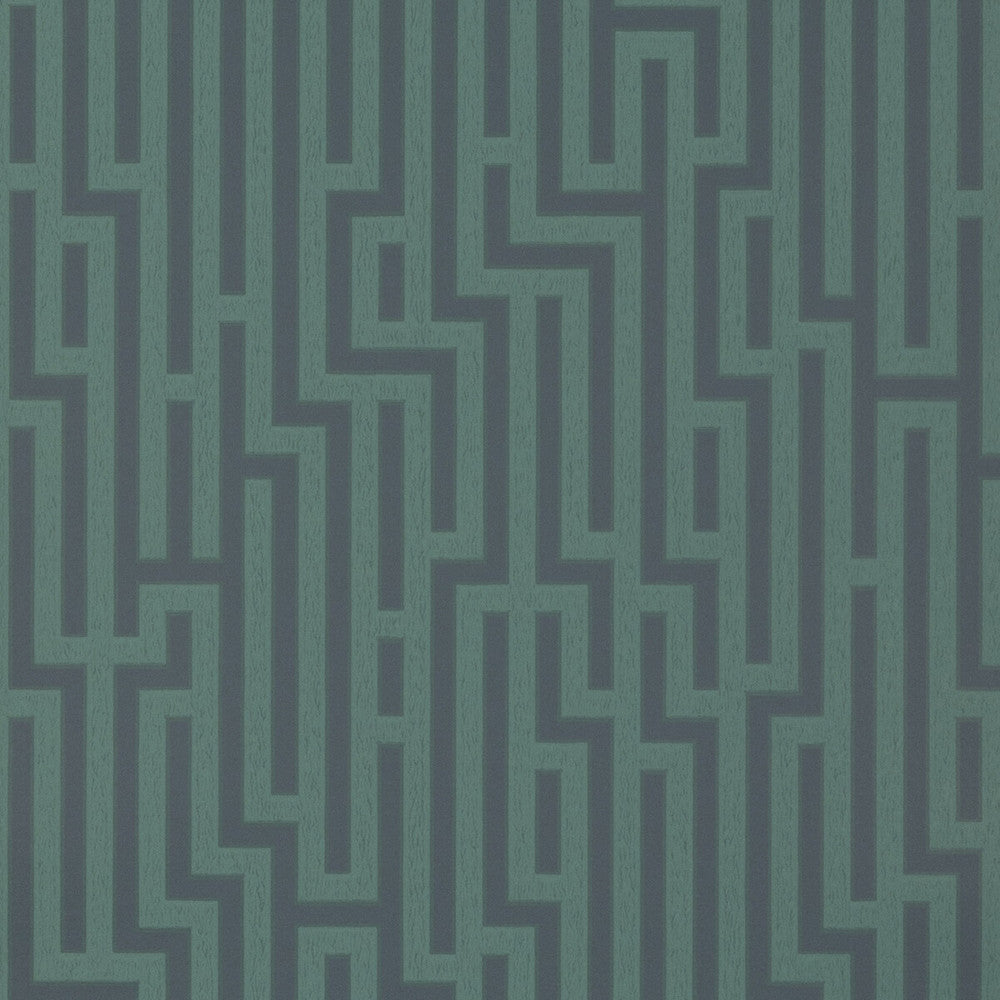 Fretwork Indigo/Teal by G P & J Baker Wallcovering SIGNATURE NON WOVEN - 100% United Kingdom Horizontal: 20.488 and Vertical: 20.882 20.488 - Fabric Carolina -