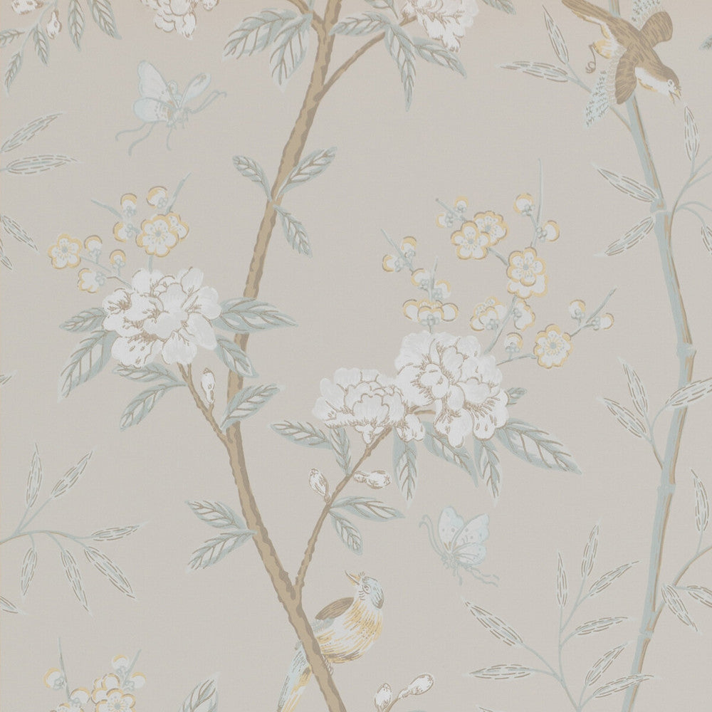 Peony & Blossom Soft Aqua by G P & J Baker Wallcovering LANGDALE NON WOVEN - 100% United Kingdom Horizontal: 20.488 and Vertical: 25.61 20.488 - Fabric Carolina -
