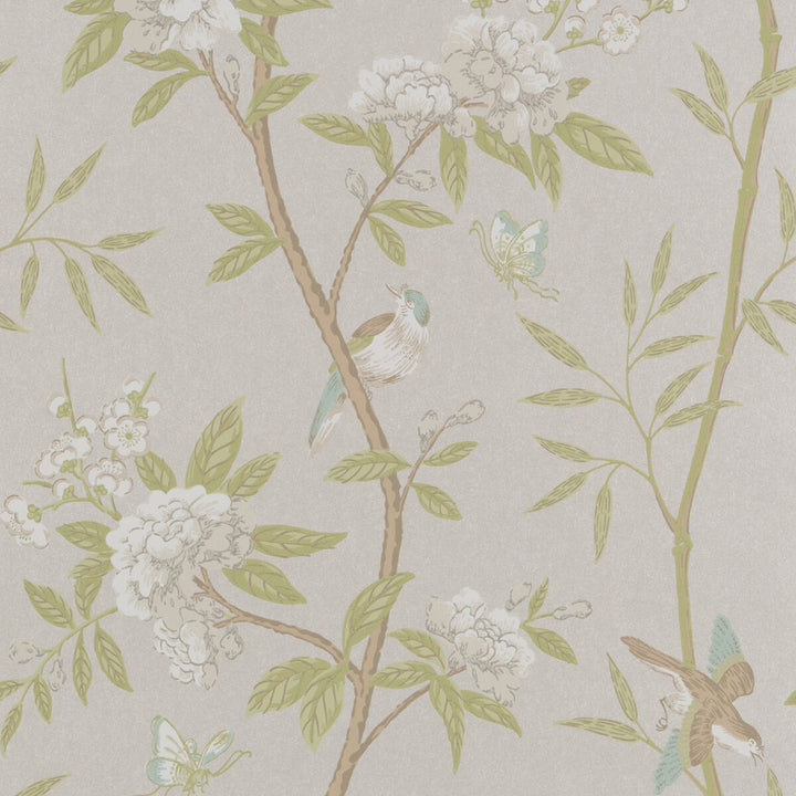 Peony & Blossom Ivory/Willow by G P & J Baker Wallcovering LANGDALE PAPER - 100% United Kingdom - Horizontal: 20.488 and Vertical: 25.61 20.488 - Fabric Carolina -