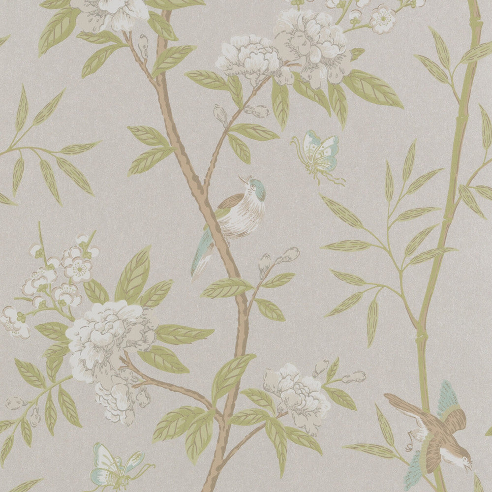Peony & Blossom Ivory/Willow by G P & J Baker Wallcovering LANGDALE PAPER - 100% United Kingdom - Horizontal: 20.488 and Vertical: 25.61 20.488 - Fabric Carolina -
