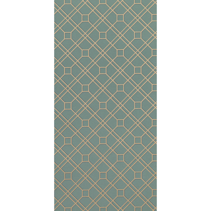 Langdale Trellis Teal/Bronze by G P & J Baker Wallcovering SIGNATURE II WALLPAPERS PAPER - 100% United Kingdom - Horizontal: 20.488 and Vertical: 6.895 20.488 - Fabric Carolina -