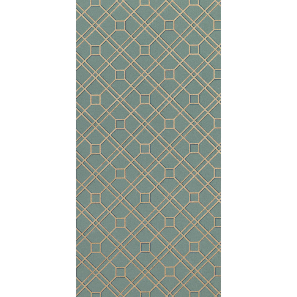 Langdale Trellis Teal/Bronze by G P & J Baker Wallcovering SIGNATURE II WALLPAPERS PAPER - 100% United Kingdom - Horizontal: 20.488 and Vertical: 6.895 20.488 - Fabric Carolina -