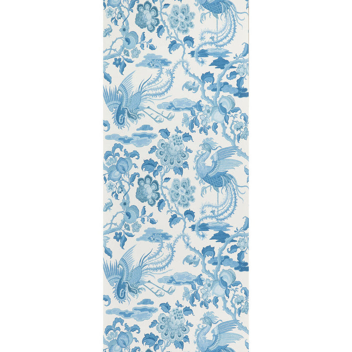 Chifu Blue by G P & J Baker Designer Wallcovering SIGNATURE II WALLPAPERS NON WOVEN - 100% United Kingdom Horizontal: 20.488 and Vertical: 24.034 20.488 - Swanky Fabrics -