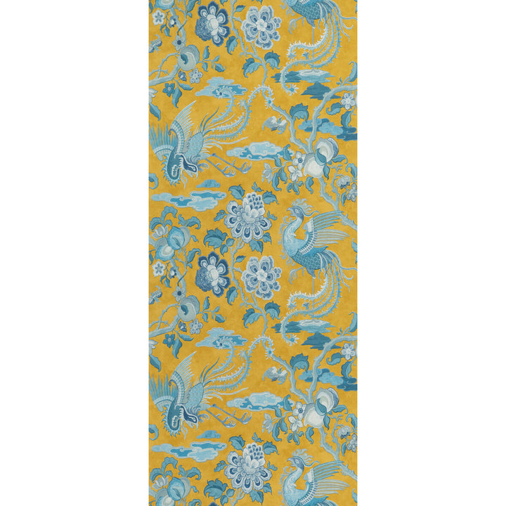 Chifu Ochre/Blue by G P & J Baker Wallcovering SIGNATURE II WALLPAPERS NON WOVEN - 100% United Kingdom Horizontal: 20.488 and Vertical: 24.034 20.488 - Fabric Carolina -