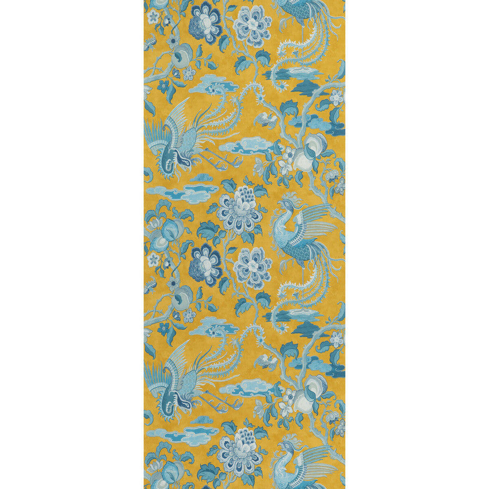 Chifu Ochre/Blue by G P & J Baker Wallcovering SIGNATURE II WALLPAPERS PAPER - 100% United Kingdom - Horizontal: 20.488 and Vertical: 24.034 20.488 - Fabric Carolina -