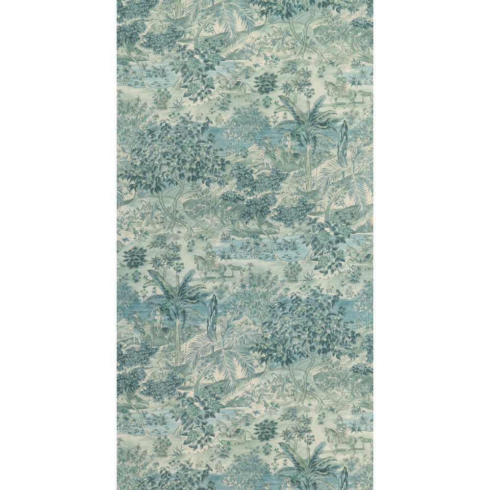 Ramayana Blue by G P & J Baker Wallcovering SIGNATURE II WALLPAPERS PAPER - 100% United Kingdom - Horizontal: 26.989 and Vertical: 36.051 26.989 - Fabric Carolina -
