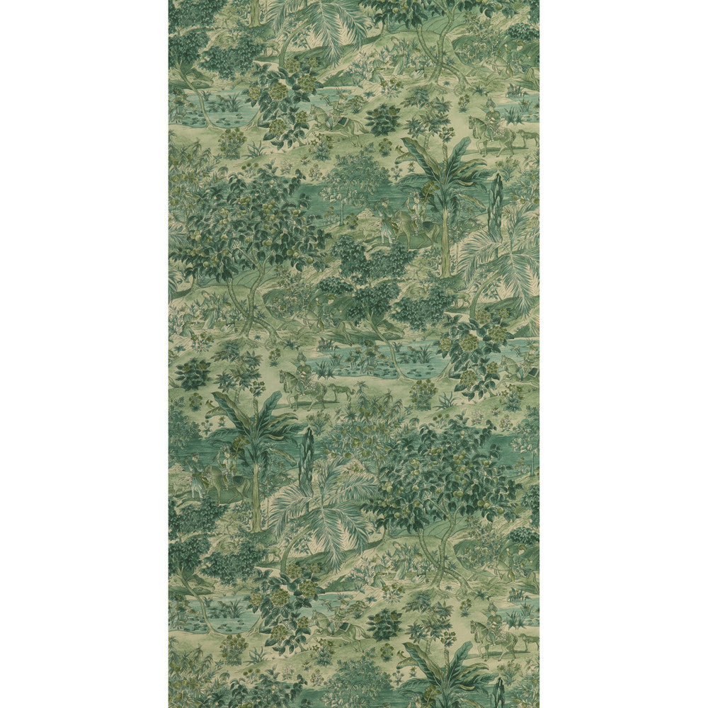 Ramayana Emerald by G P & J Baker Designer Wallcovering SIGNATURE II WALLPAPERS PAPER - 100% United Kingdom Horizontal: 26.989 and Vertical: 36.051 26.989 - Swanky Fabrics -