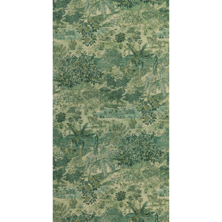 Ramayana Emerald by G P & J Baker Designer Wallcovering SIGNATURE II WALLPAPERS PAPER - 100% United Kingdom Horizontal: 26.989 and Vertical: 36.051 26.989 - Swanky Fabrics -