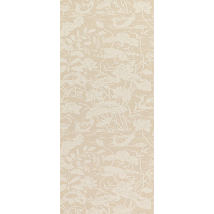 Heron & Lotus Flower Stone by G P & J Baker Wallcovering SIGNATURE II WALLPAPERS NON WOVEN - 100% United Kingdom Horizontal: 20.488 and Vertical: 25.216 20.488 - Fabric Carolina -