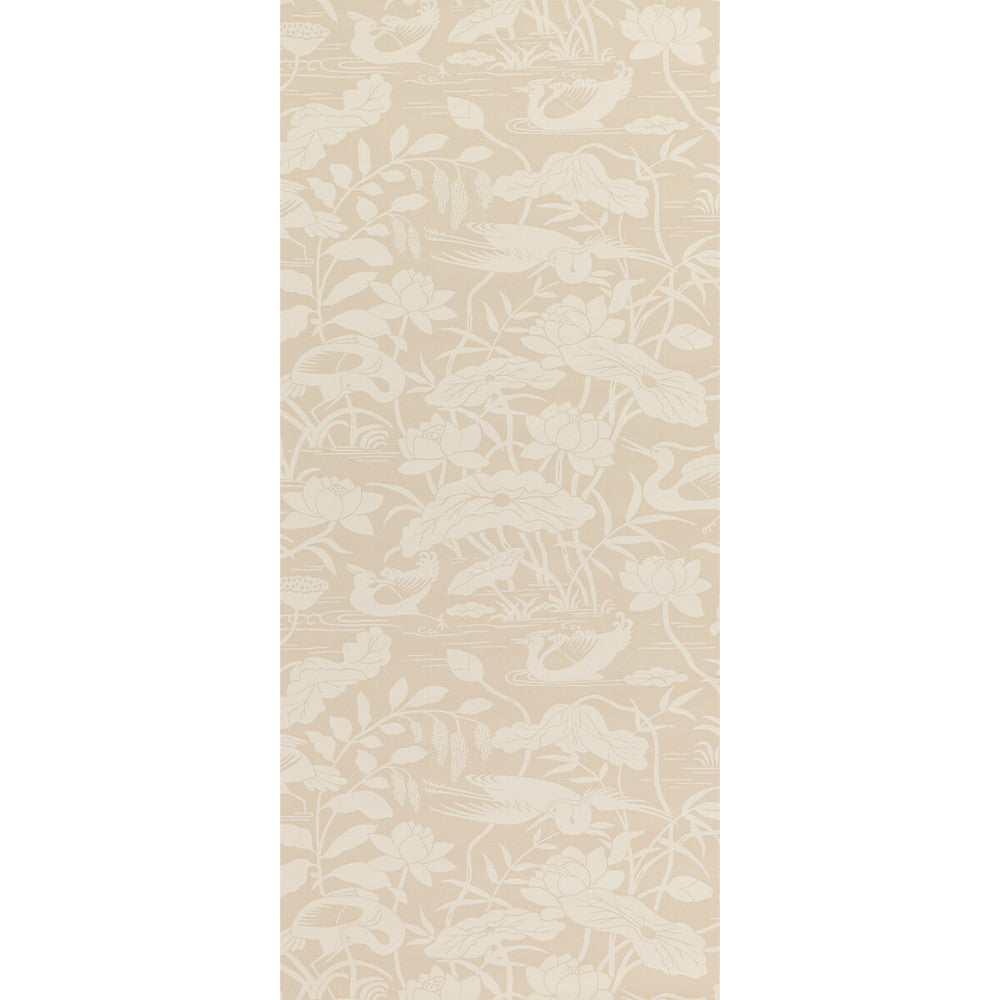 Heron & Lotus Flower Stone by G P & J Baker Wallcovering SIGNATURE II WALLPAPERS NON WOVEN - 100% United Kingdom Horizontal: 20.488 and Vertical: 25.216 20.488 - Fabric Carolina -