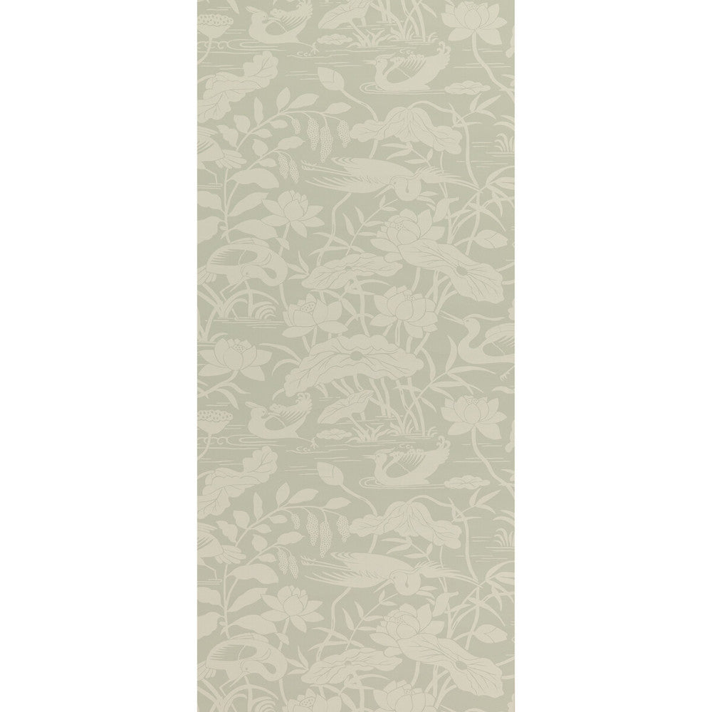 Heron & Lotus Flower Aqua by G P & J Baker Wallcovering SIGNATURE II WALLPAPERS NON WOVEN - 100% United Kingdom Horizontal: 20.488 and Vertical: 25.216 20.488 - Fabric Carolina -