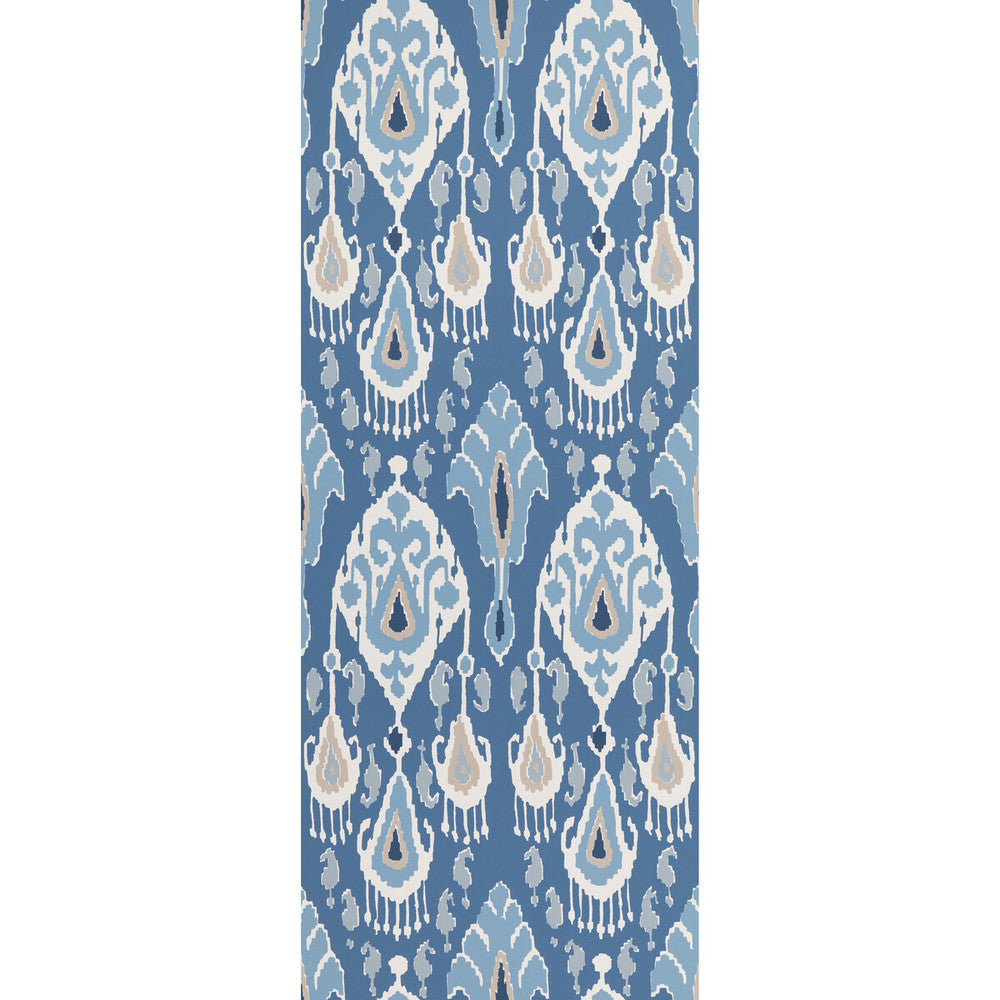 Ikat Bokhara Indigo by G P & J Baker Wallcovering SIGNATURE II WALLPAPERS NON WOVEN - 100% United Kingdom Horizontal: 20.488 and Vertical: 25.216 20.488 - Fabric Carolina -