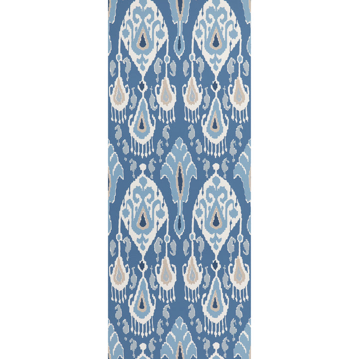 Ikat Bokhara Indigo by G P & J Baker Wallcovering SIGNATURE II WALLPAPERS PAPER - 100% United Kingdom - Horizontal: 20.488 and Vertical: 25.216 20.488 - Fabric Carolina -