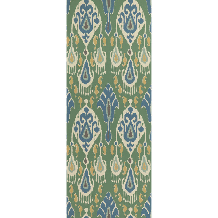 Ikat Bokhara Emerald by G P & J Baker Designer Wallcovering SIGNATURE II WALLPAPERS NON WOVEN - 100% United Kingdom Horizontal: 20.488 and Vertical: 25.216 20.488 - Swanky Fabrics -