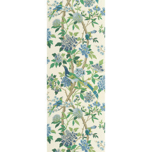 Hydrangea Bird Emerald/Blue by G P & J Baker Wallcovering