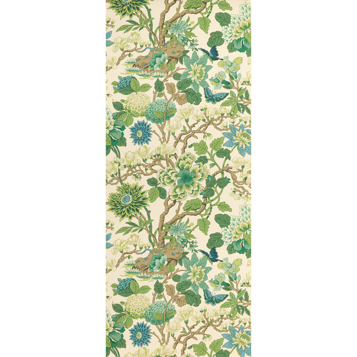 Magnolia Emerald/Teal by G P & J Baker Wallcovering G P & J Baker Wallcovering Magnolia Emerald/TealWallcovering SIGNATURE II WALLPAPERS NON WOVEN - 100% United Kingdom </p><p>Repeat: H: 27.58, V: 37.627 27.58 - Fabric Carolina -