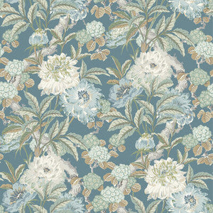 Summer Peony Denim by G P & J Baker Wallpaper