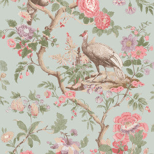 Broughton Rose Aqua by G P & J Baker Wallpaper
