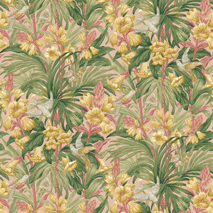 Trumpet Flowers Blush by G P & J Baker Wallpaper