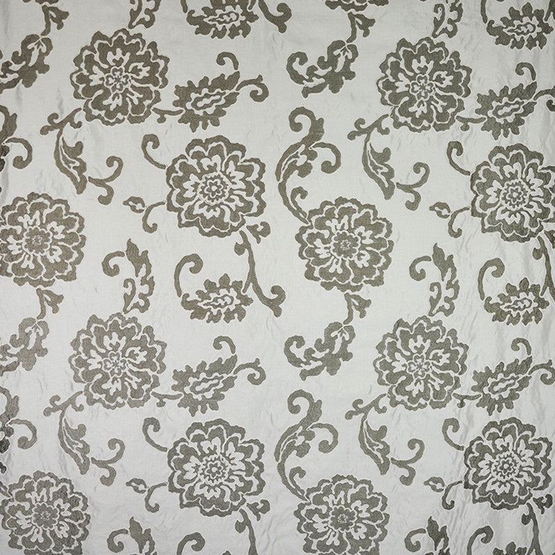Brielle # 53 Taupe by Maxwell Fabric TELAFINA IX (memo) 92% VISCOSE 8% SILK INDIA </p><p>Repeat: Horizontal: H-25 and Vertical: V-23 54"EMB51.2 - Fabric Carolina -