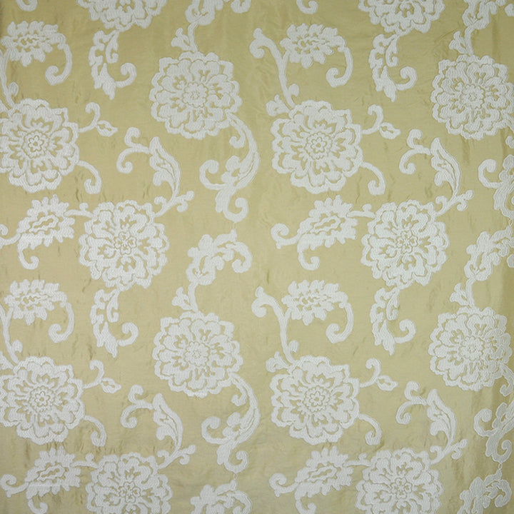 Brielle # 67 Gold by Maxwell Fabric TELAFINA IX (memo) 92% VISCOSE 8% SILK INDIA </p><p>Repeat: Horizontal: H-25 and Vertical: V-23 54"EMB51.2 - Fabric Carolina -