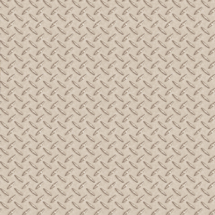Gridlock Grey Faux Diamond Plate Wallpaper by Chesapeake Boy's Rock Covers about 56.4 square feet 20.5-in by 33-ft long roll Prepasted 20.5 - Fabric Carolina -