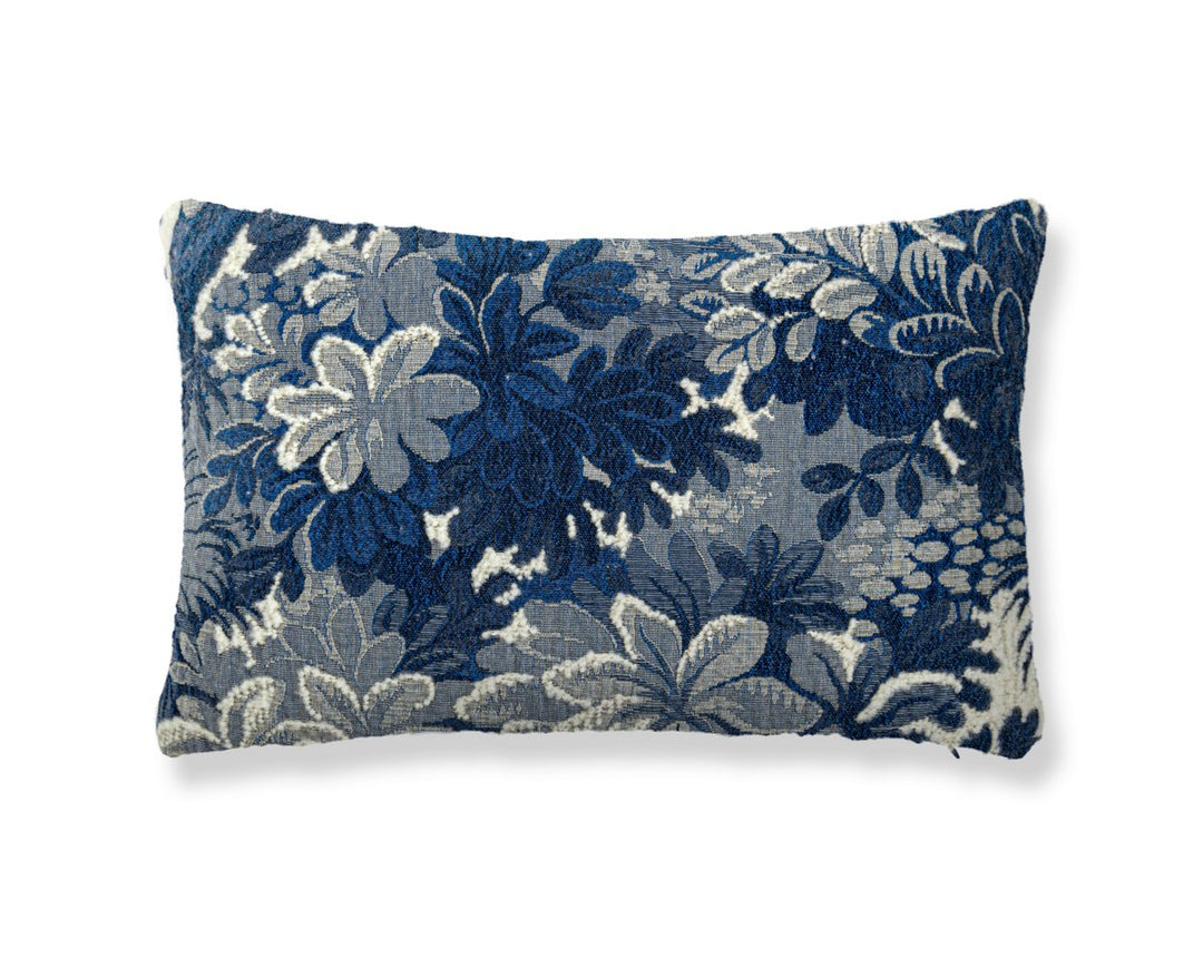 Ridge Edge Pillow 14 X 22 - Blue Shadow BZLBDK060W0062 by Scalamandre Designer Pillow