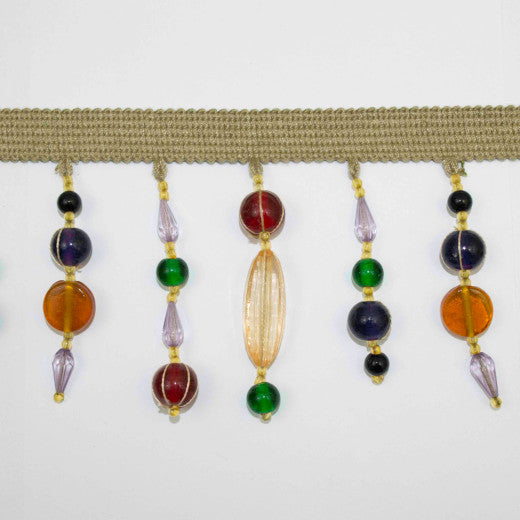 Beaded Fringe - Eggplant by Europatex Fabric Beaded Couture 65% Glass / 15% Plastic / 20% Rayon China See Sample Horizontal: N/A and Vertical: N/A 3.50 inches  - Fabric Carolina -