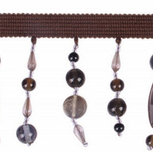 Beaded Fringe Smoke by Europatex Fabric