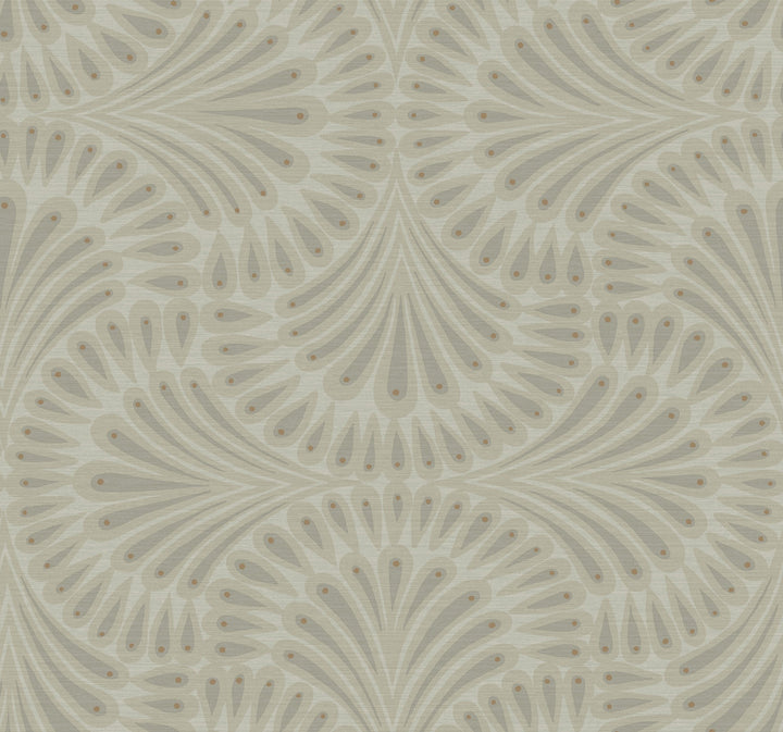 Cabaret Brown Metallic Wallpaper by Antonina Vella Antonina Vella Deco Covers about 60.8 square feet 27-in by 27-ft long roll Unpasted 25.25 - Fabric Carolina -