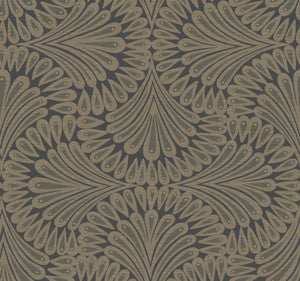 Cabaret Black Metallic Wallpaper by Antonina Vella