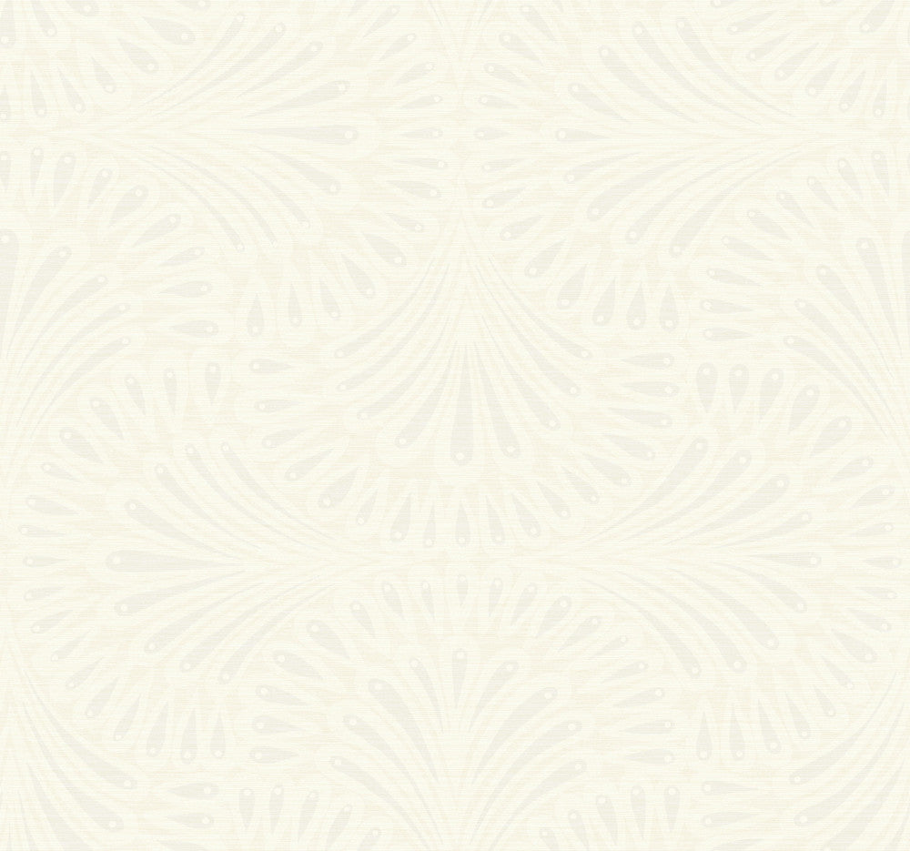 Cabaret White Wallpaper by Antonina Vella Antonina Vella Deco Covers about 60.8 square feet 27-in by 27-ft long roll Unpasted 25.25 - Fabric Carolina -