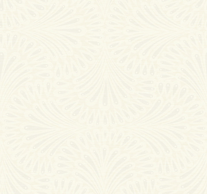 Cabaret White Wallpaper by Antonina Vella Antonina Vella Deco Covers about 60.8 square feet 27-in by 27-ft long roll Unpasted 25.25 - Fabric Carolina -