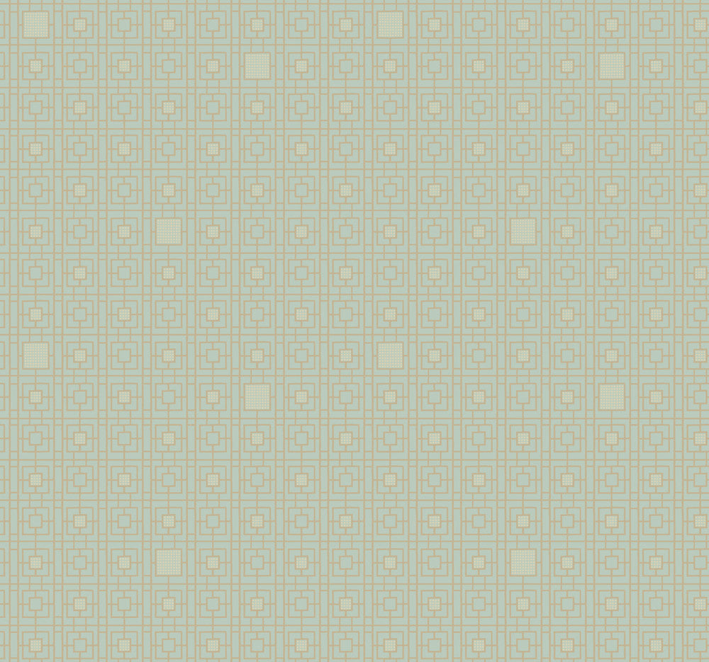 Deco Screen Blue Metallic Wallpaper by Antonina Vella Antonina Vella Deco Covers about 60.8 square feet 27-in by 27-ft long roll Unpasted 25.25 - Fabric Carolina -