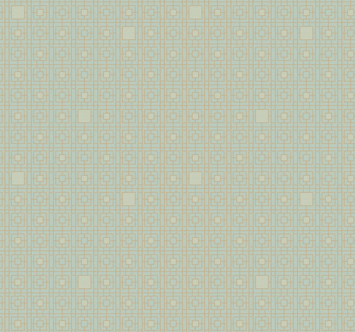 Deco Screen Blue Metallic Wallpaper by Antonina Vella Antonina Vella Deco Covers about 60.8 square feet 27-in by 27-ft long roll Unpasted 25.25 - Fabric Carolina -