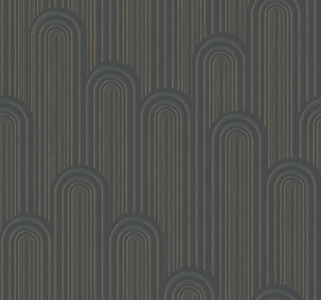 Speakeasy Black Metallic Wallpaper by York Wallcoverings Designer