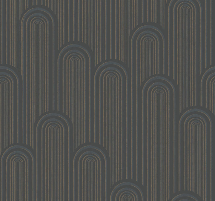 Speakeasy Black Metallic Wallpaper by York Wallcoverings Designer