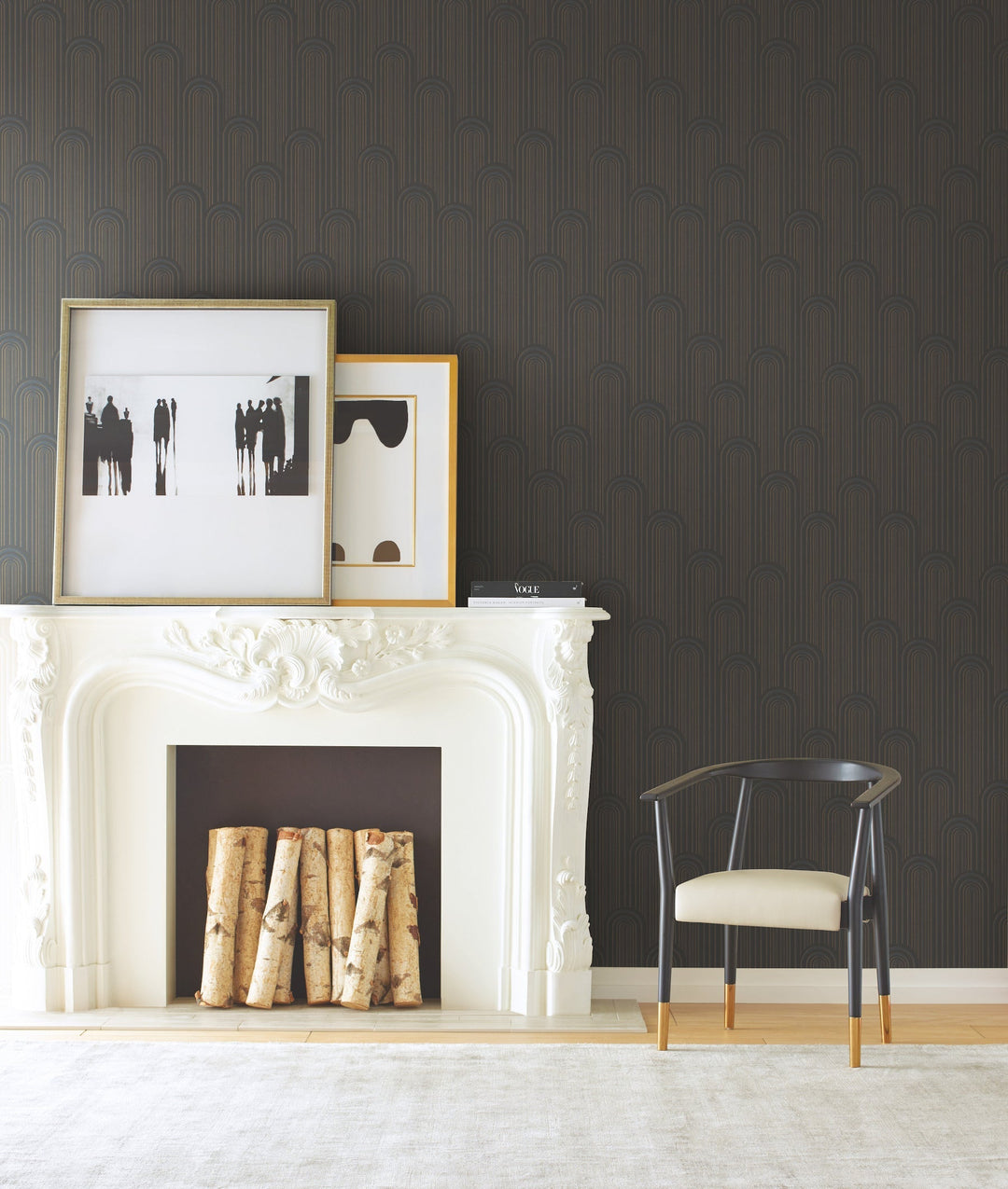 Speakeasy Black Metallic Wallpaper by York Wallcoverings Designer