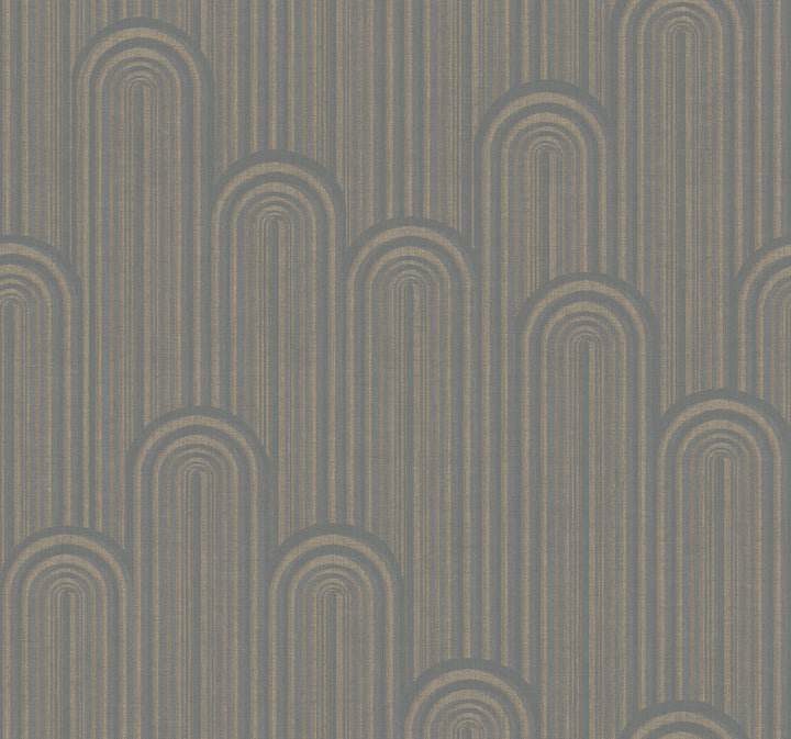 Speakeasy Black Metallic Wallpaper by Antonina Vella Antonina Vella Deco Covers about 60.8 square feet 27-in by 27-ft long roll Unpasted 25.25 - Fabric Carolina -