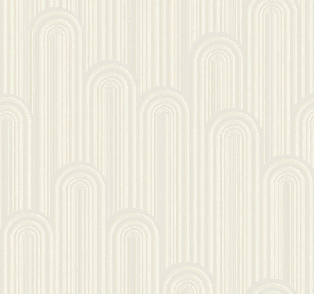 Speakeasy White Wallpaper by Antonina Vella Antonina Vella Deco Covers about 60.8 square feet 27-in by 27-ft long roll Unpasted 25.25 - Fabric Carolina -