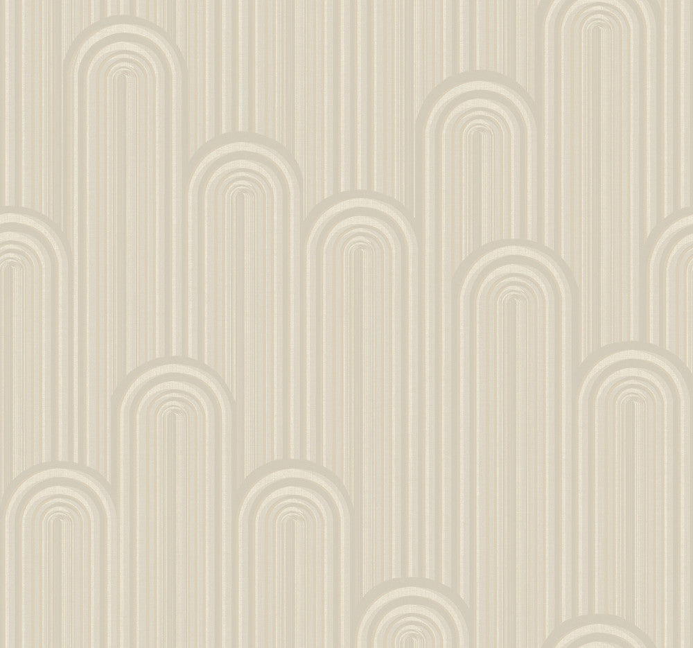 Speakeasy White Metallic Wallpaper by Antonina Vella Antonina Vella Deco Covers about 60.8 square feet 27-in by 27-ft long roll Unpasted 25.25 - Fabric Carolina -