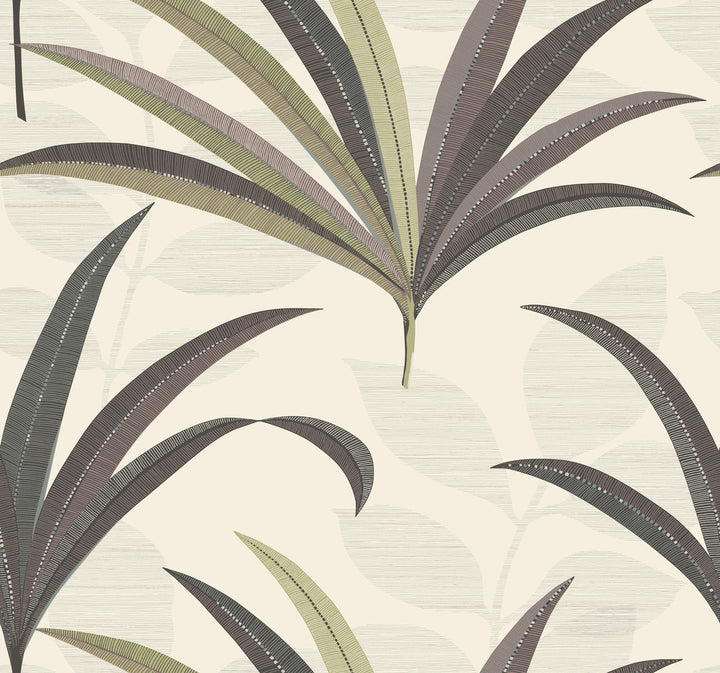 El Morocco Palm Beige Wallpaper by Antonina Vella Antonina Vella Deco Covers about 60.8 square feet 27-in by 27-ft long roll Unpasted 25.25 - Fabric Carolina -