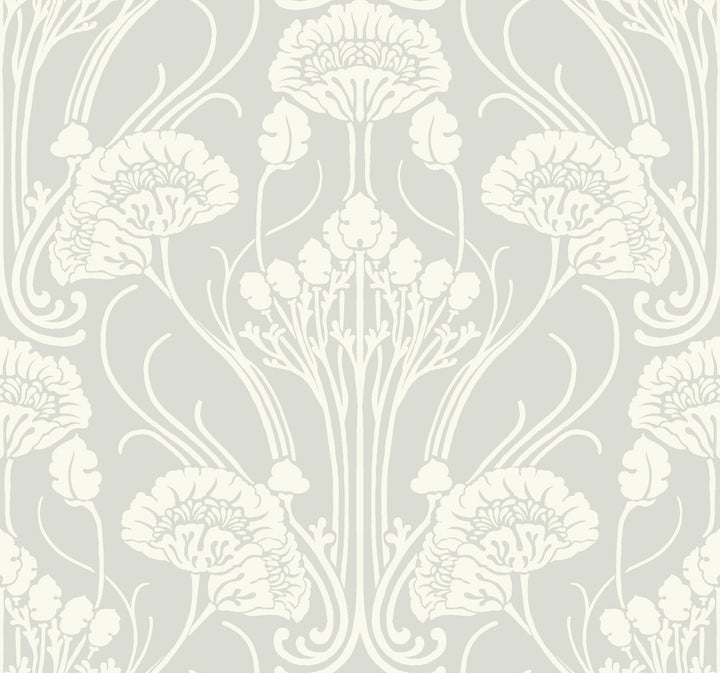 Nouveau Damask Black Wallpaper by Antonina Vella Antonina Vella Deco Covers about 60.8 square feet 27-in by 27-ft long roll Unpasted 25.25 - Fabric Carolina -