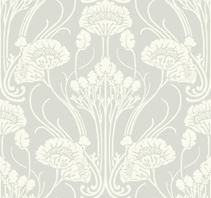 Nouveau Damask Black Wallpaper by Antonina Vella